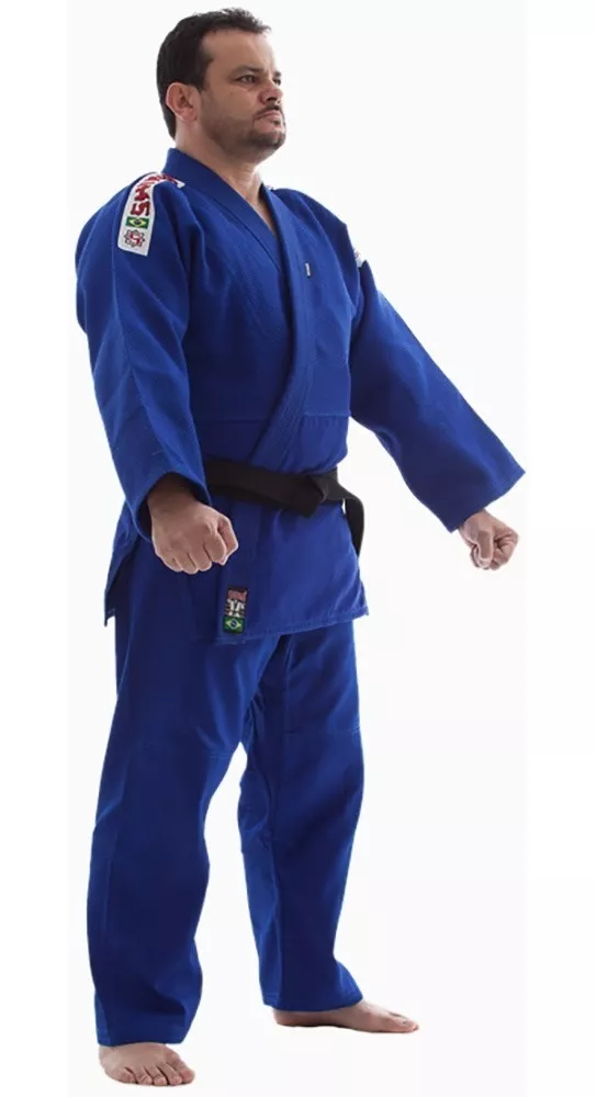 kimono de judo trançado azul